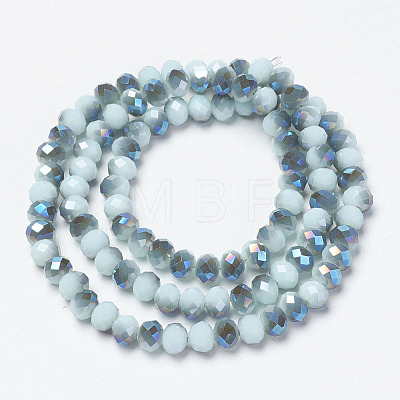 Electroplate Opaque Solid Color Glass Beads Strands EGLA-A034-P4mm-I05-1