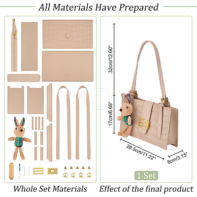 Rabbit DIY Imitation Leather Crossbody Bag Kits DIY-WH0410-01B-1