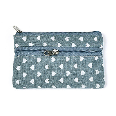 Heart Pattern Cotton Cloth Wallets AJEW-N003-03-1