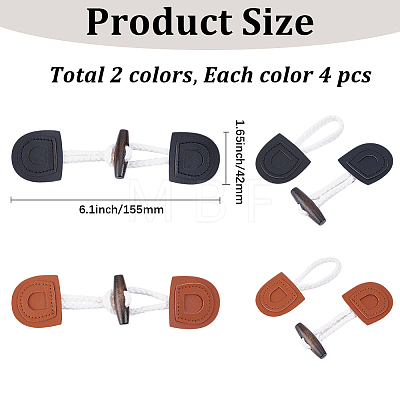 8Pcs 2 Colors Wood Buttons BUTT-GF0004-36-1