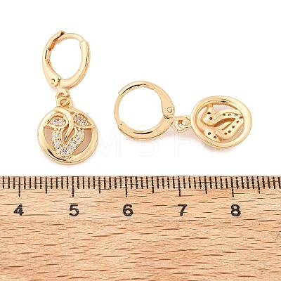 Brass Micro Pave Clear Cubic Zirconia Hoop Earrings for Women EJEW-G428-24G-03-1