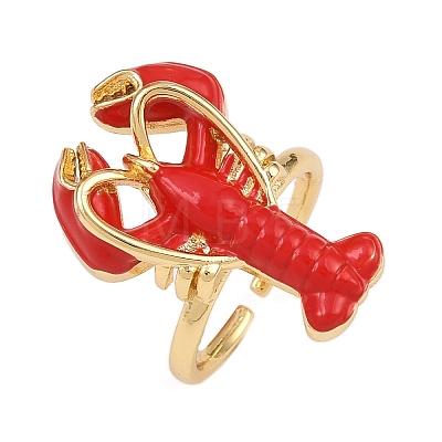 Brass Enamel Adjustable Cuff Rings LS-RJEW-C145-02A-G-1