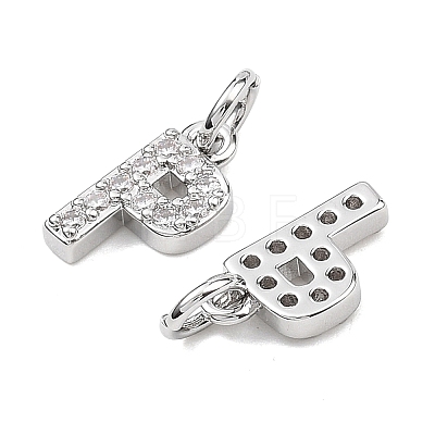 SHEGRACE Brass Micro Pave Clear Cubic Zirconia Pendants XGRQ29479-394P-P-1