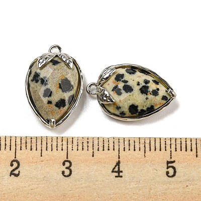 Natural Dalmatian Jasper Faceted Pendants G-M431-06P-05-1