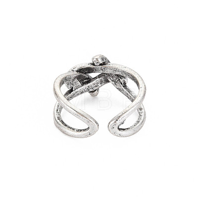 Cross Knot Open Cuff Ring RJEW-S038-210-1