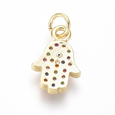 Brass Micro Pave Cubic Zirconia Charms ZIRC-I032-52G-1