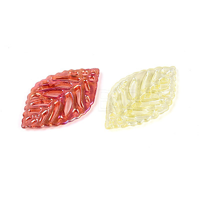 Transparent Acrylic Leaf Pendants TACR-T031-01M-1