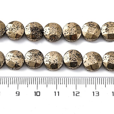 Electroplated Natural Lava Rock Beads Strands G-A256-F01-01F-1