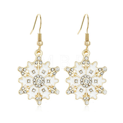 Snowflake Alloy Enamel Dangle Earrings FS-WGD9918-20-1