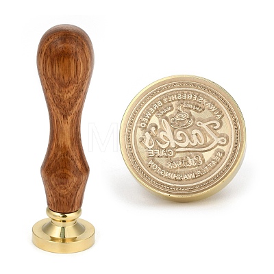 Brass Retro Wax Sealing Stamp AJEW-F045-A04-1