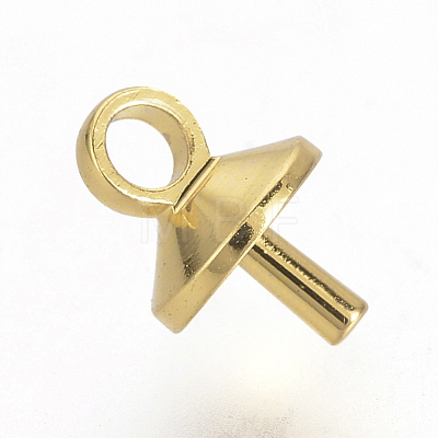 Brass Cup Pearl Peg Bails Pin Pendants X-KK-R071-10G-1