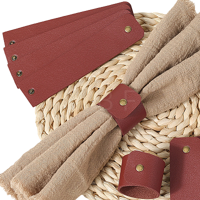 12Pcs PU Leather Napkin Rings AJEW-CL0005-81B-1