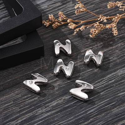 Letter Slider Beads for Watch Band Bracelet Making ALRI-O012-N-NR-1