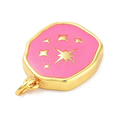 Real 18K Gold Plated Rack Plating Brass Enamel Pendants KK-M293-29G-02-1