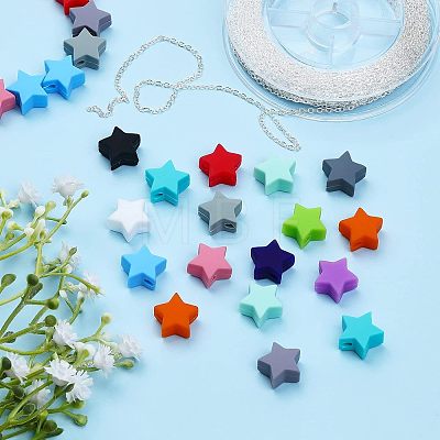 84Pcs 14 Colors Silicone Beads SIL-CA0001-26-1