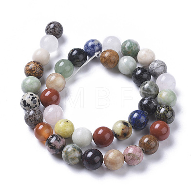 Natural Mixed Gemstone Beads Strands G-F668-08-10mm-1