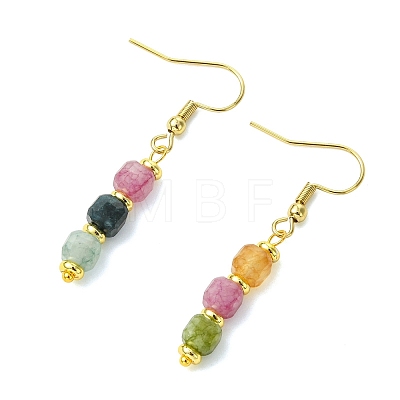 Natural Tourmaline Dangle Earrings EJEW-JE07308-01-1