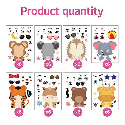 48 Sheets 8 Styles Paper Make a Face Stickers DIY-WH0467-003-1