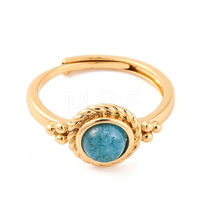 Round Natural Apatite Adjustable Rings RJEW-Q817-03G-02-1