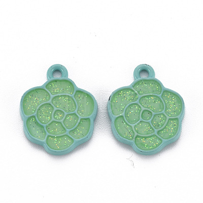 Spray Painted Alloy Enamel Pendants ENAM-N055-032-B01-NR-1