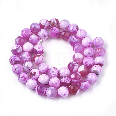 Natural Fire Crackle Agate Beads Strands X-G-S346-8mm-21-1