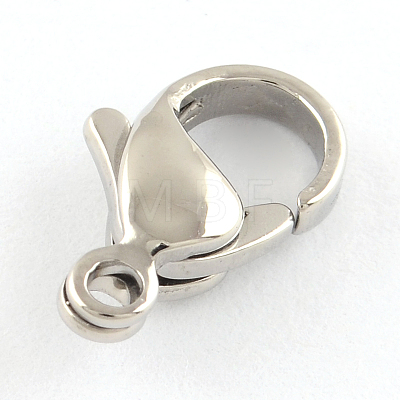 Tarnish Resistant Polished 316 Surgical Stainless Steel Lobster Claw Clasps STAS-R072-15A-1