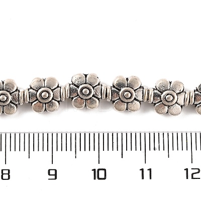 Tibetan Style Flower Alloy Bead Strands X-TIBEB-O007-04-NR-1