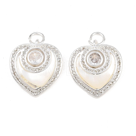 Brass Micro Pave Clear Cubic Zirconia Pendants SH-CBA197E-08S-1