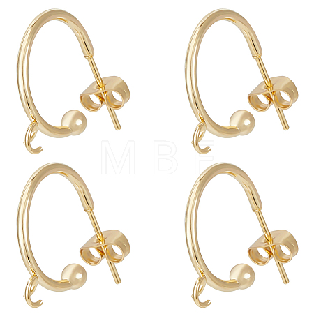 20Pcs 304 Stainless Steel Ring Stud Earring Findings STAS-BBC0004-70A-G-1