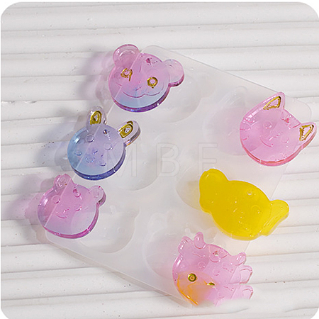 Rabbit/Dragon/Cat Pendant DIY Silhouette Silicone Mold DIY-K073-09B-1