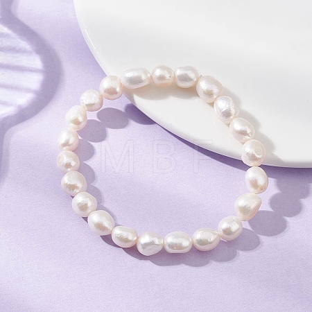 Natural Cultured Freshwater Pearl Beads Stretch Bracelets for Women BJEW-JB12864-1