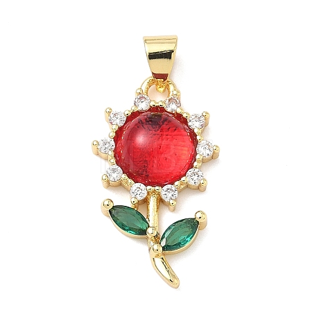 Brass Micro Pave Cubic Zirconia Pendants KK-H539-12G-05-1