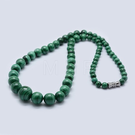 Natural Malachite Graduated Beaded Necklaces NJEW-F218-01A-1