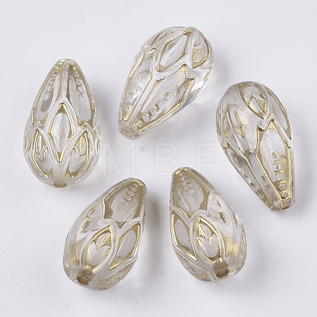 Transparent Plating Acrylic Beads PACR-T011-03-1
