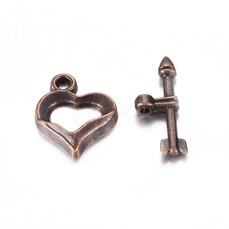 Tibetan Style Heart Toggle Clasps LS-RLF1109Y-NF-1