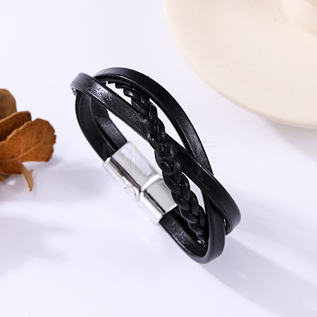 Crossover Braided Imitation Leather Cord Bracelets WGA7DEE-01-1