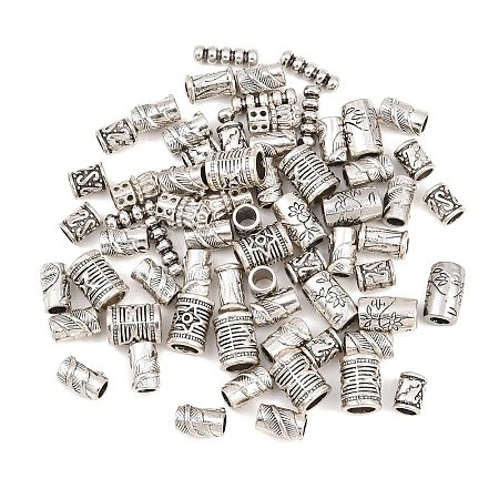 Tibetan Style Alloy Tube Beads FIND-C093-01AS-1