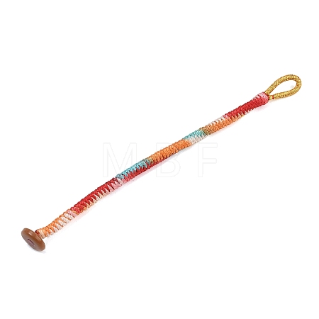 Handwoven Gradient Braided Polyester Cord Pendant Decorations HJEW-F026-01B-1