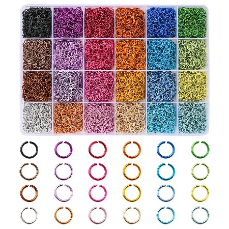 7224Pcs 24 Colors Aluminum Open Jump Rings ALUM-YW0001-02-1