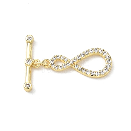 Brass Micro Pave Clear Cubic Zirconia Toggle Clasps CU-CBAC675-05G-1