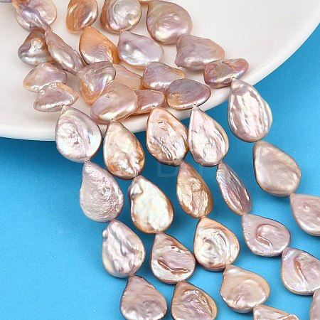 Dyed Natural Baroque Keshi Pearl Beads Strands PA-CBAFEE8-06-1