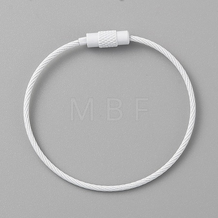 Baking Paint Stainless Steel Cable Wire Keychain AJEW-WH0413-15E-1