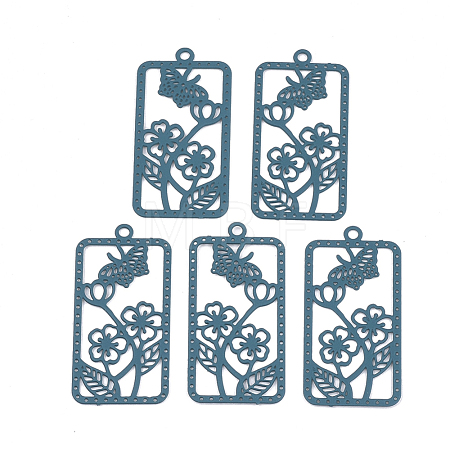 430 Stainless Steel Filigree Pendants X-STAS-S108-20A-1