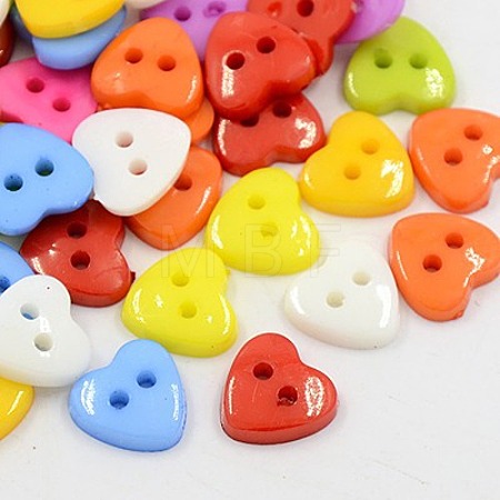 Acrylic Heart Buttons X-BUTT-E071-B-M-1