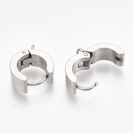 Tarnish Resistant 201 Stainless Steel Hoop Earring Findings STAS-S079-79-1