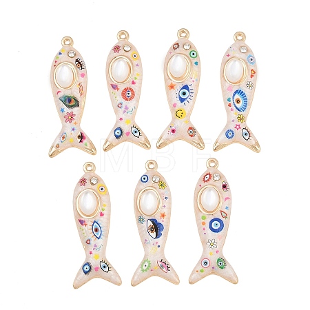 Printed Alloy Enamel Pendants RB-CBAA915-02G-1