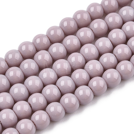 Opaque Solid Color Glass Beads Strands LS-GLAA-T032-P4mm-07-1