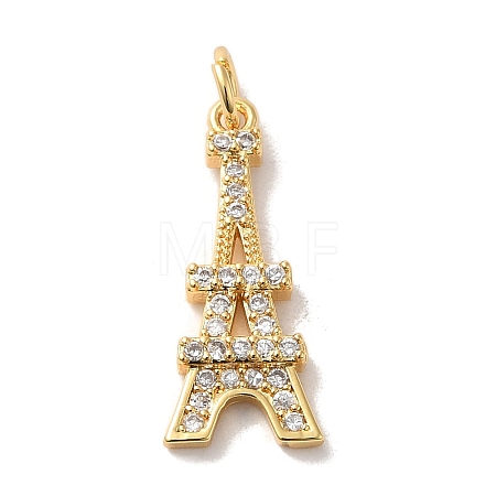 Brass Cubic Zirconia Pendants KK-M278-15G-1