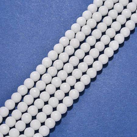 Synthetic White Agate Beads Strands G-D419-6mm-01-1