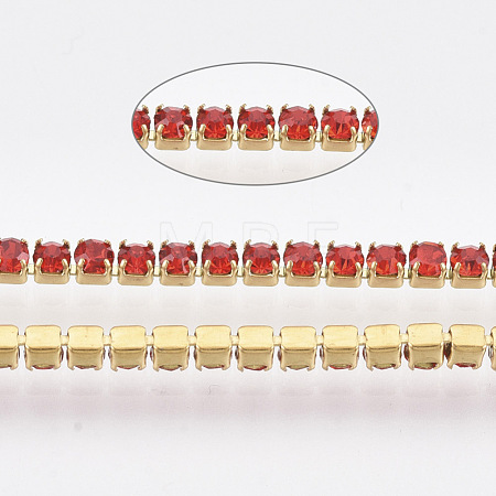 304 Stainless Steel Rhinestone Strass Chains STAS-T055-06G-1